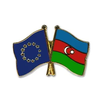 Odznak (pins) 22mm vlajka EU+Ázerbájdžán - barevný