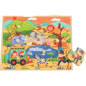 Mideer Vkládací puzzle Divoká zvířata - 9 dílků