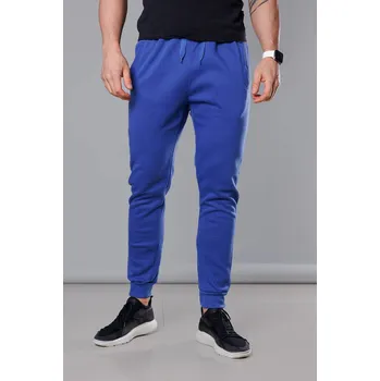 Modré tepláky s lemy a stahovacím pasem od J.STYLE, odstíny modré XL i392_21847-44