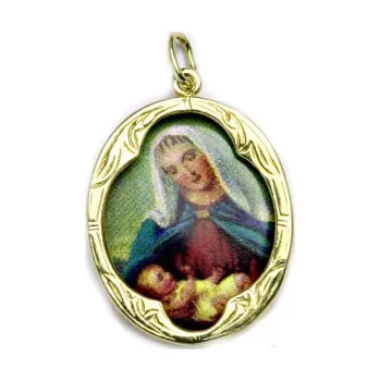 Přívěsek Zlatý přívěsek medailon Madonka - P1013 K - žluté zlato