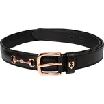 EQUESTRO Pásek kožený Rose Gold Equestro, černý Délka: 65 cm