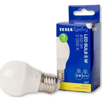 Žárovka TESLA lighting Tesla - LED žárovka miniglobe BULB E27, 5W, 230V, 450lm, 25 000h, 3000K teplá bílá, 220st