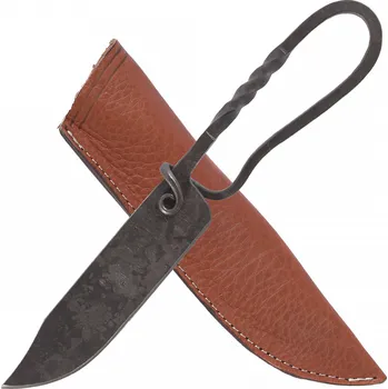 Replika zbraně Deepeka Kovaný nůž 23cm s koženou pochvou