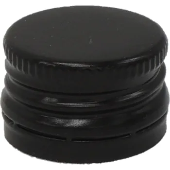 Hliníkové víčko na lahev ČERNÉ 25 mm s garančním kroužkem Počet kusů v balení: 1