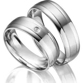 Prsten Snubní prsteny ocel zirkon SP-ES-002