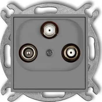 Elektrická zásuvka KARLIK Zásuvka s 2 výstupy SAT+TV Barva: Matná šedá