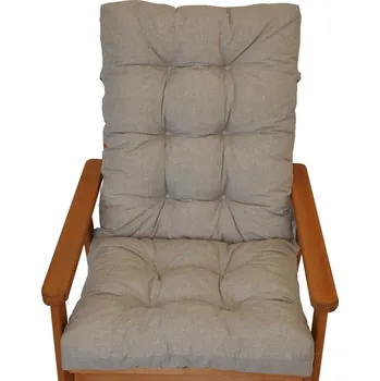 Polstr na zahradní křeslo s mašlí - látka tmavě béžový melír