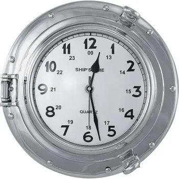 Hodiny SEA Club Lodní nástěnné hodiny pokovené 28,5/18 cm