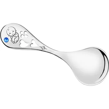 Příbor Stříbrná lžička s broušeným sklem - chlapec - AP536-6308