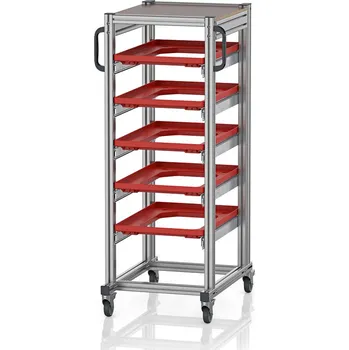 paleta Systémové přepravní podvozky pro euro přepravky 60 x 40 Výška 134 cm 71,8 x 50 x 134,6 cm - materiál: Aluminium / Stahl / Kunststoff / MPX - SE 134 64 U.2