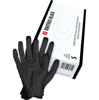 Pracovní rukavice RNITRIO black nitrilové rukavice, nepudrované, černé, 100 ks - L 066026