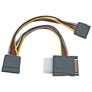 Kabel do PC PremiumCord Napájecí Y kabel k HDD Serial ATA na 5,25" female + 2x SATA female 15cm
