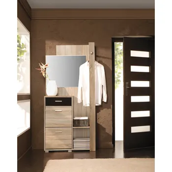 Stolička Předsíňová stěna CLIP, Dub sonoma/černá