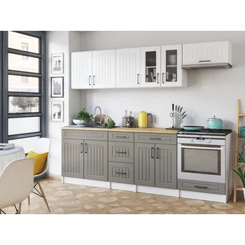 Kuchyňská linka Kuchyňská linka Běla 240/240 bílá/kámen MAT