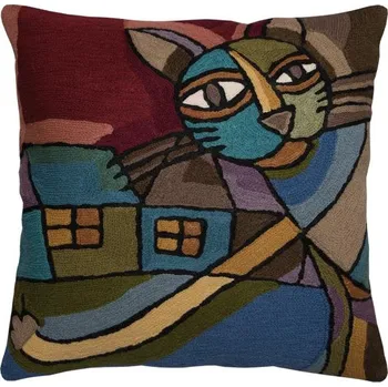 Polštář SCANquilt povlak ART WOOL cat multi 45 x 45 cm
