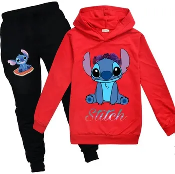 Dětská tepláková souprava - Lilo & Stitch Barva: Červená, Velikost: 110/3-4 roky