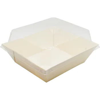 Jednorázové nádobí Víčko plastové PET transparentní na misku dřevěnou W61/12ks