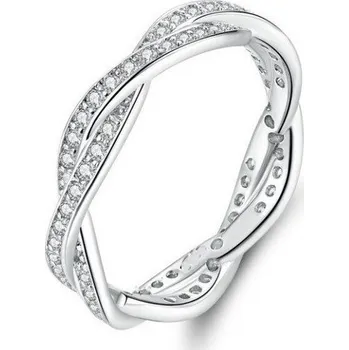 Prsten Přívěskynakrk.cz Prsten se zirkony 54 mm/ vel.7 PROPLETÁ LÁSKA