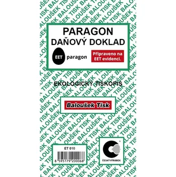 Tiskopis Paragon daňový doklad obyčejný ET010 80x150mm 50 listů bez propisu s DPH