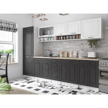 Kuchyňská linka Kuchyňská linka Brigita 300/300 bílá/grafit MAT