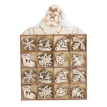 Vánoční ozdoba Dřevěné vánoční ozdoby 3,5 cm přírodní 48 ks