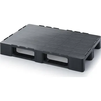 paleta Palety pro čisté prostory z regenerátu s bezpečnostním okrajem 120 x 80 x 16,3 cm - Dopravní černá - materiál: HD-PE-R - R 1208