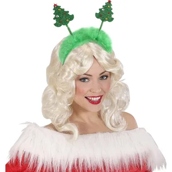 Karnevalový doplněk Vánoční stromečková čelenka
