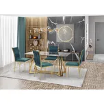 Jídelní stůl KONAMI, sklo/chromovaná ocel