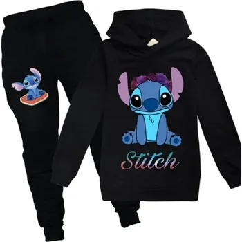 Dětská tepláková souprava - Lilo & Stitch Barva: Černá, Velikost: 110/3-4 roky