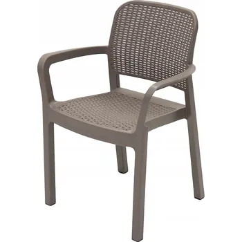 DEOKORK Zahradní plastové křeslo KARA (cappuccino)