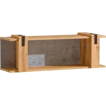 Knihovna Police LOFTER - LO8, Dub Wotan + Beton Millenium