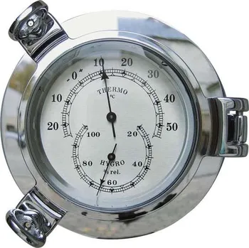 Meteostanice SEA Club Teploměr a vlhkoměr pochromovaný, 14 cm