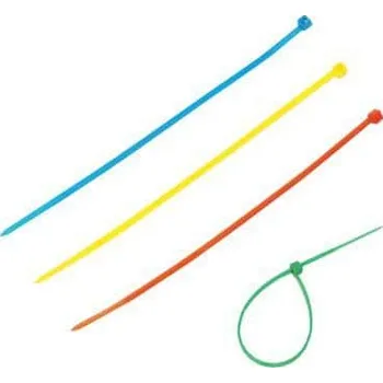 Organizace kabelů TOPTRADE pásek plastový, barevný, stahovací, se zámkem, 100 ks, 100 x 2,5 mm