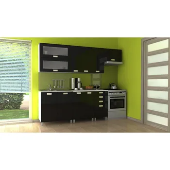 Kuchyňská linka Kuchyňská linka Nadine KRF 240/180 černý lesk