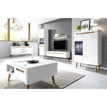 Obývací stěna Obývací stěna NORDI b | sestava A | bílá lesk