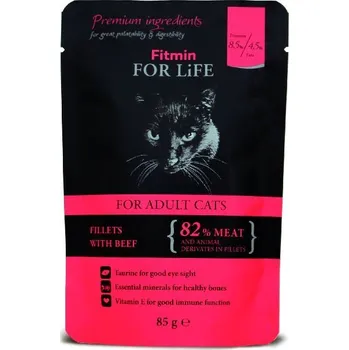 Krmivo pro kočku Fitmin for Life Cat hovězí 28x85g kapsičky (+ SLEVA PO REGISTRACI/PŘIHLÁŠENÍ! ;))