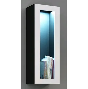 Knihovna Vitrína VIGO 90 sklo - černo-bílá