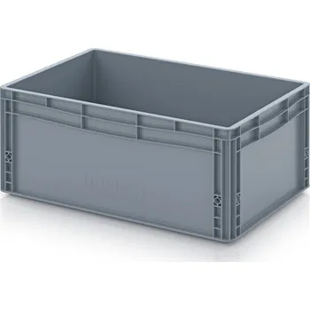 paleta Euro přepravky uzavřené 60 x 40 x 27 cm, držadla zavřená - Stříbrošedá - materiál: PP - EG 64/27 HG WB