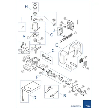 Pohon brány Aut. motor s elektronikou BLUEBUS do 1500kg, RUN-1500