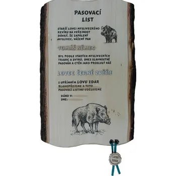 Dřevo Novák Pasovací list černá zvěř č. 731 Varianta: pergamen z překližky