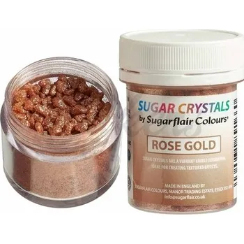Jedlá dekorace na dort Sugarflair Sugar Crystals Rose Gold 40 g