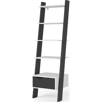 Knihovna Regál RETRO 385, Bílá/Černá