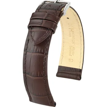 Řemínek na hodinky Kožený řemínek Hirsch Duke XL 01028210-2, hnědý, teletina, délka XL, Quick Release - 18 mm