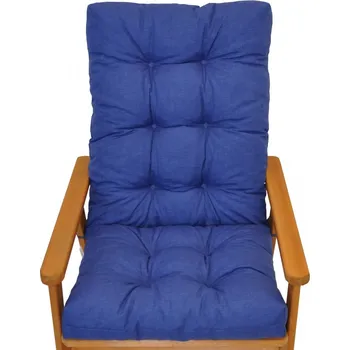 Polstr na zahradní křeslo s mašlí - látka modrý melír