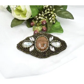 Brož Mijabijoux Spona do vlasů s jaspisem MB00328