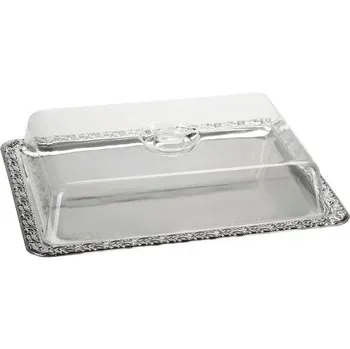 APS Servírovací tác s poklopem 42 x 31 x 8 cm stříbrný