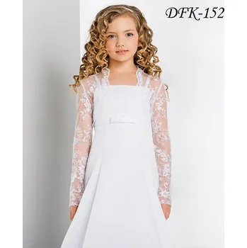 Dívčí šaty Dětské krajkové bolerko s dlouhým rukávem DFK-152 Barva: ivory, Vybraná velikost: velikost 158