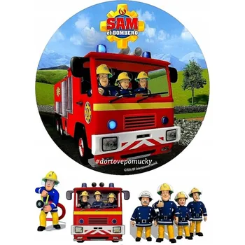 Jedlá dekorace na dort Požárník Sam č.1 - jedlý papír