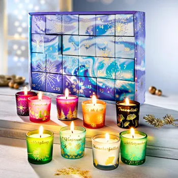 Svíčka Adventní kalendář s vonnými svíčkami 24 ks 