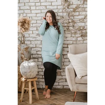 Dámské šaty Dámské teplákové mikino-šaty MAYA mintové - ČESKÁ VÝROBA - SMAMIXS